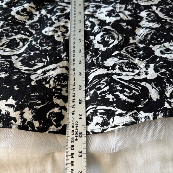Majora XL Black & White‎ Floral Summer Midi Dress Sleeveless Neck Tie Whimsigoth - Picture 14 of 16